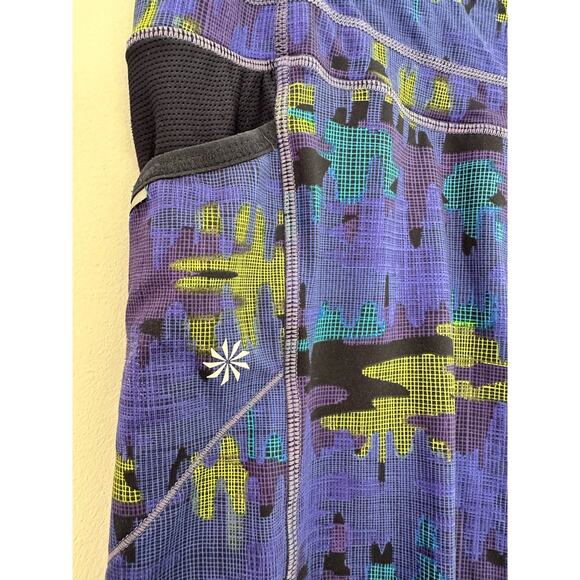 Athleta Printed Capri Leggings Size M - Multicolor Abstract Pattern Activewear - Picture 5 of 5